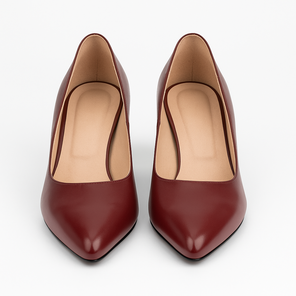 Pantofi Dama Din Piele Naturala Visiniu 558