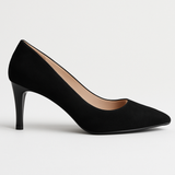 Pantofi Dama Din Piele Naturala Negru Velur 8732