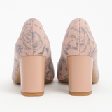 Pantofi Dama Din Piele Naturala Capucino Cu Flori 823