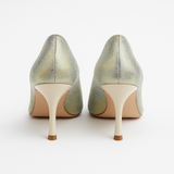 Pantofi Dama Din Piele Naturala Auriu 558