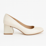 Pantofi Dama Din Piele Naturala Bej Sidefat 823