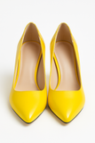 Pantofi Dama Din Piele Naturala Galben 786