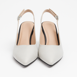 Pantofi Dama Din Piele Naturala Alb 842