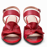 Sandale Dama Din Piele Naturala Roșu Cu Funda 838