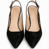 Pantofi Dama Din Piele Naturala Negru Velur 702
