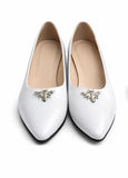 Balerini Damă Din Piele Naturală Alb 1249