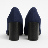 Pantofi Dama Din Piele Naturala Bleumarin Velur 823