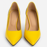 Pantofi Dama Din Piele Naturala Galben Cu Imprimeu Din Velur 928