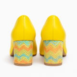 Pantofi Dama Din Piele Naturala Galben 823