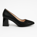Pantofi Dama Din Piele Naturala Negru Velur 750