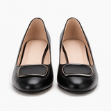 Pantofi Dama Din Piele Naturala Negru Cu Accesoriu 786