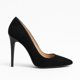 Pantofi Dama Din Piele Naturala Negru Velur 707