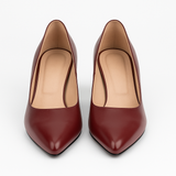 Pantofi Dama Din Piele Naturala Visiniu 558