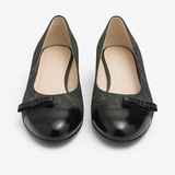 Pantofi Dama Din Piele Naturala Negru Lac Cu Imprimeu Din Velur 764
