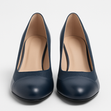 Pantofi Dama Din Piele Naturala Bleumarin Cu Velur 849