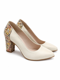Pantofi Dama Din Piele Naturala Crem 823