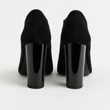 Botine Dama Din Piele Naturala Negru Velur 927