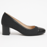 Pantofi Dama Din Piele Naturala Negru Cu Velur 103