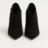 Botine Dama Din Piele Naturala Negru Velur 927