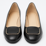 Pantofi Dama Din Piele Naturala Negru Cu Accesoriu 103