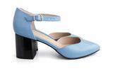 Pantofi Damă Din Piele Naturală Albastru Deschis 1192