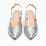 Pantofi Dama Din Piele Naturala Argintiu 842