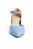 Pantofi Damă Din Piele Naturală Albastru Deschis 1192