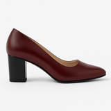 Pantofi Dama Din Piele Naturala Visiniu 558