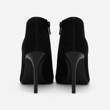 Botine dama elegante din piele naturala neagră 927