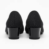 Pantofi Dama Din Piele Naturala Negru Cu Velur 103