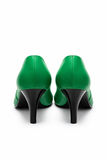 Pantofi Dama Din Piele Naturala Verde Deschis Cu Funda 739
