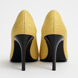 Pantofi Dama Din Piele Naturala Galben 707