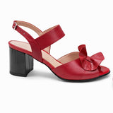 Sandale Dama Din Piele Naturala Roșu Cu Funda 838