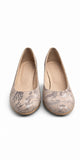 Pantofi Dama Din Piele Naturala Bej Velur Cu Imprimeu 933