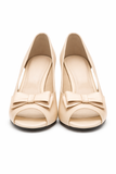 Pantofi Dama Din Piele Naturala Nude Cu Funda 739