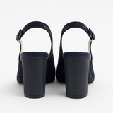 Pantofi Dama Din Piele Naturala Albastru Cu Flori 702