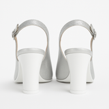 Pantofi Dama Din Piele Naturala Alb Sclipicios 702