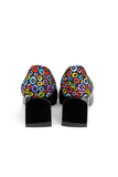 Pantofi Dama Din Piele Naturala Negru Cu Velur Colorat 786