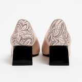 Pantofi Dama Din Piele Naturala Nude Cu Flori 786