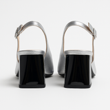 Pantofi Dama Din Piele Naturala Argintiu 842