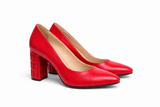 Pantofi Dama Din Piele Naturala Roșu 871