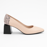 Pantofi Dama Din Piele Naturala Nude Cu Flori 786