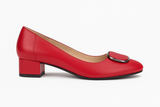 Pantofi Dama Din Piele Naturala Roșu Cu Accesoriu 786