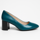 Pantofi Dama Din Piele Naturala Turcoaz Lac 558
