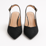 Pantofi Dama Din Piele Naturala Negru Velur 842