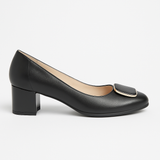 Pantofi Dama Din Piele Naturala Negru Cu Accesoriu 103