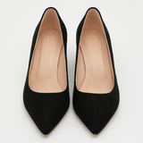 Pantofi Dama Din Piele Naturala Negru Velur 786