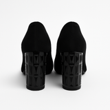 Pantofi Dama Din Piele Naturala Negru Velur 871