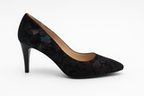 Pantofi Dama Din Piele Naturala Negru Velur Colorat 872