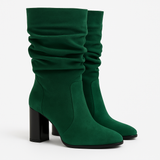 Cizme dama din piele naturală Verde Velur 922